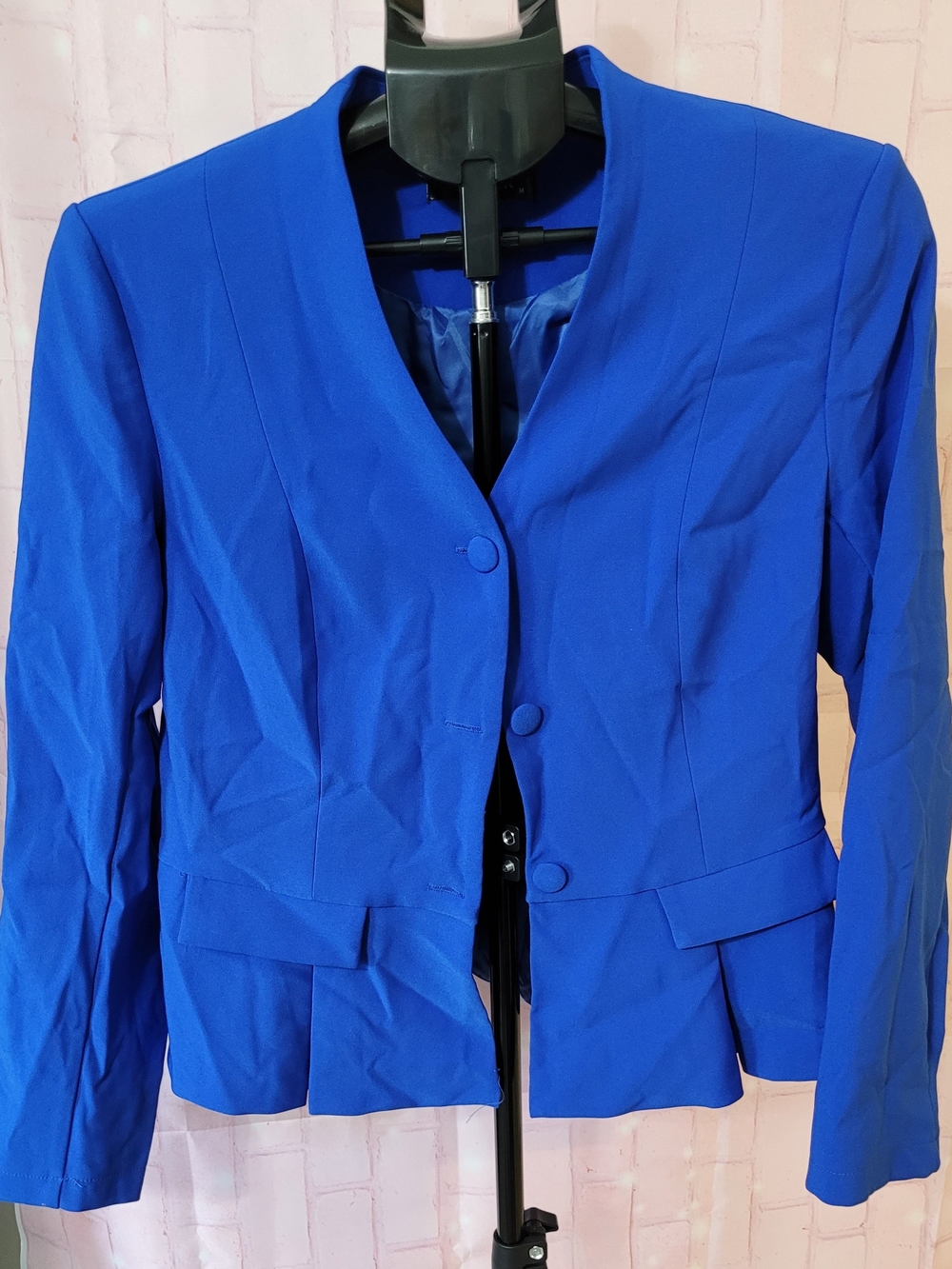 Women's Royal Blue Peplum Skirt Suit Size M
